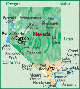 Mapa de Nevada EUA